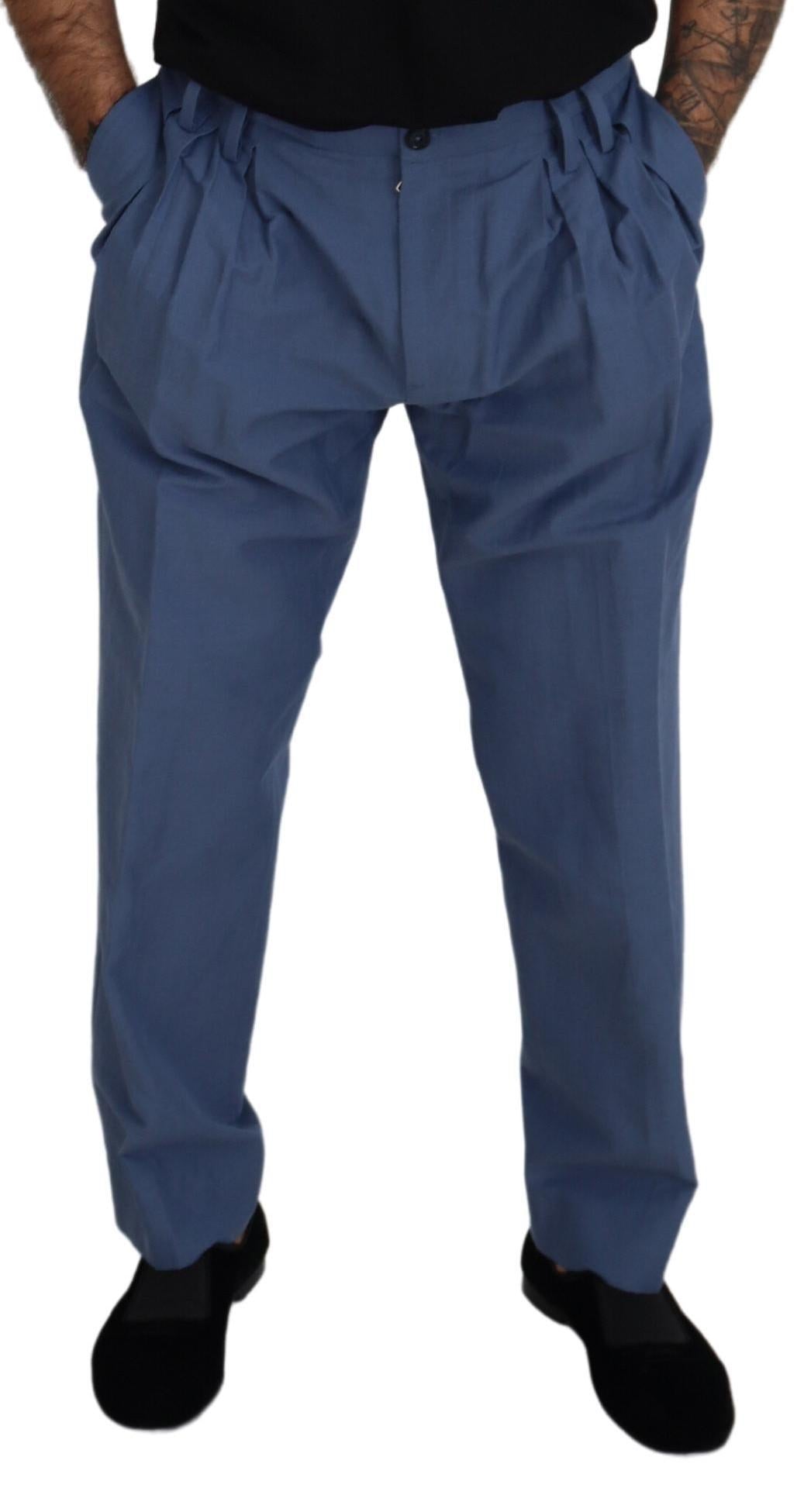 Dolce & Gabbana  Pleated Trousers for Men - Classic Fit Blue