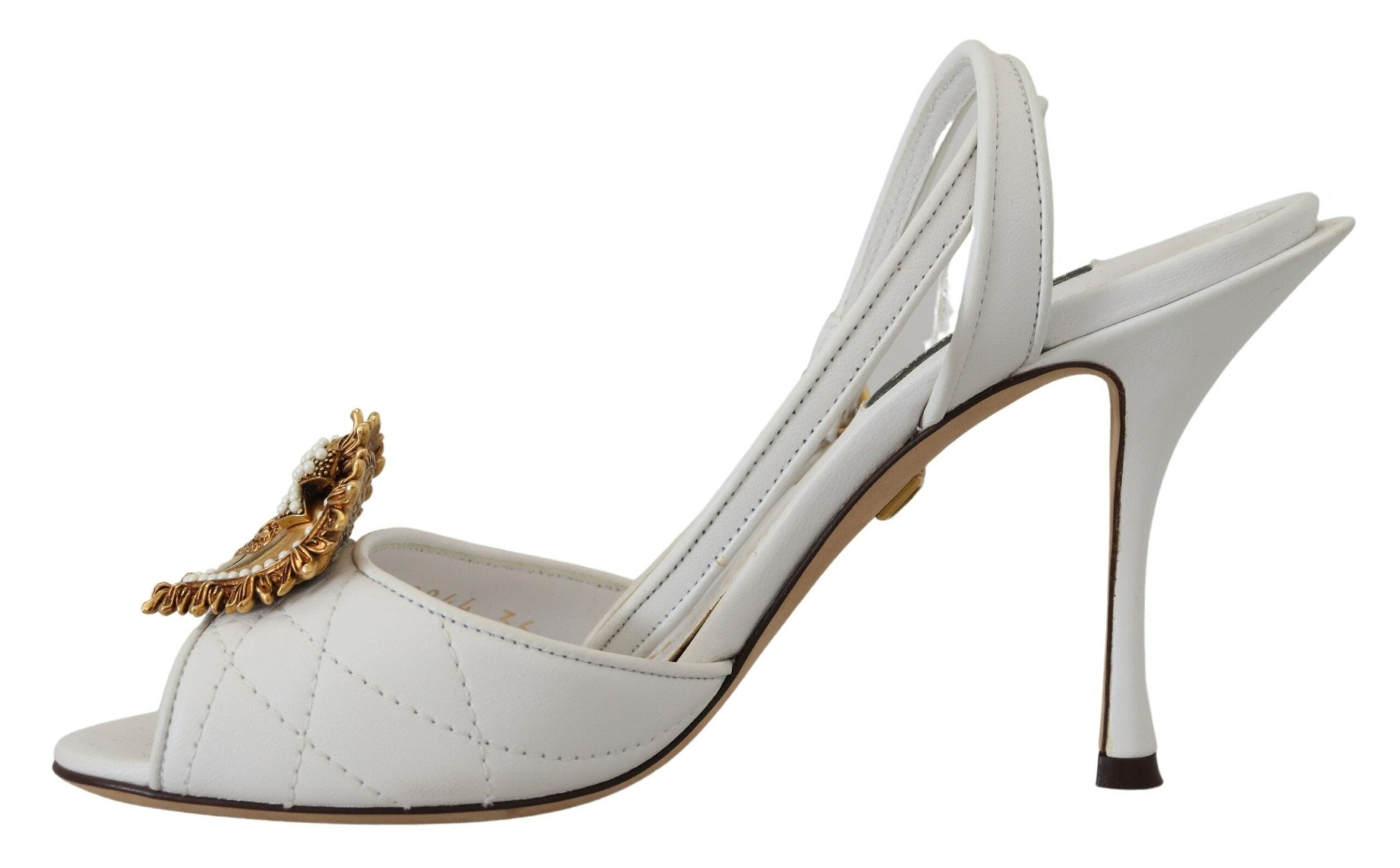 Dolce & Gabbana  Women's Leather Slingback Heels White