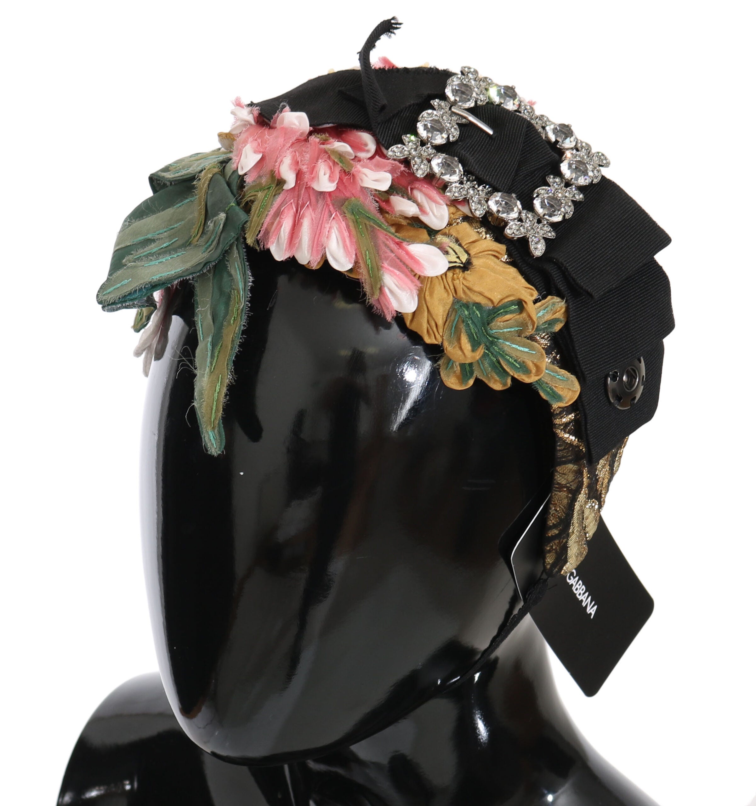 Dolce & Gabbana  Multicolor Floral Headband with Rhinestones and Crystals