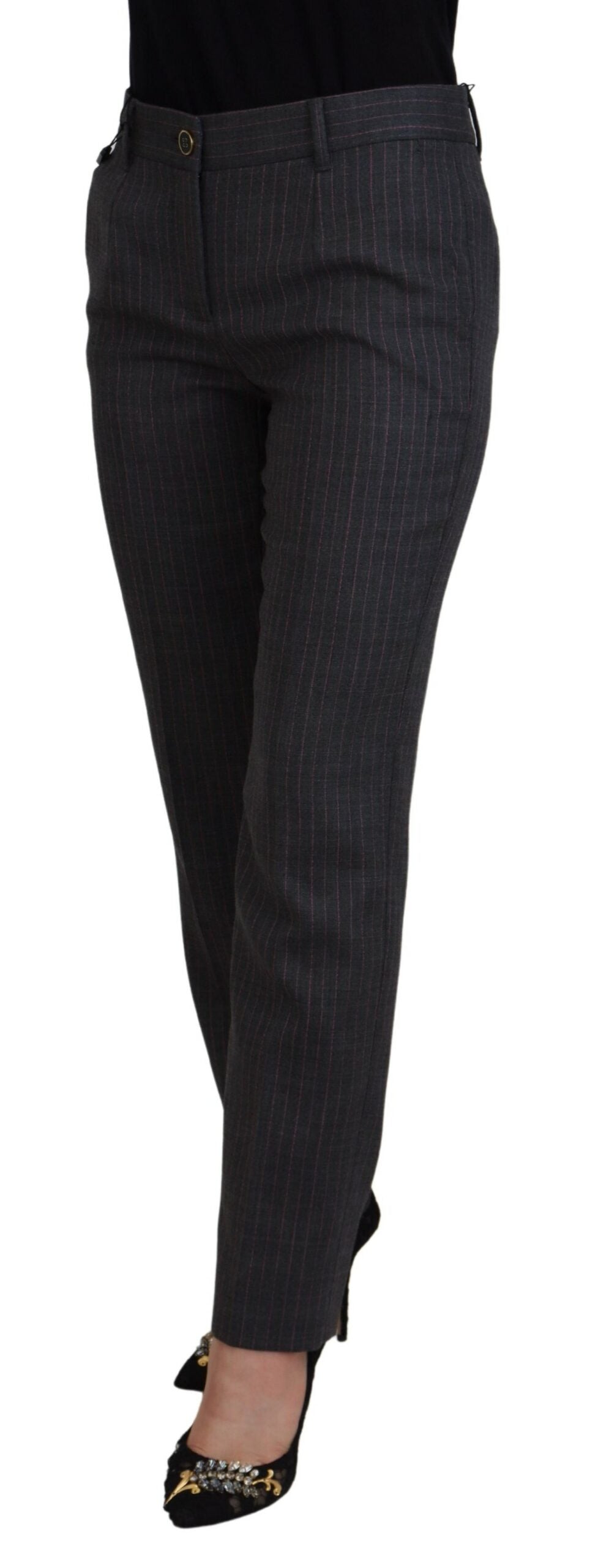 Dolce & Gabbana  Women's Gray Pinstripe Pants