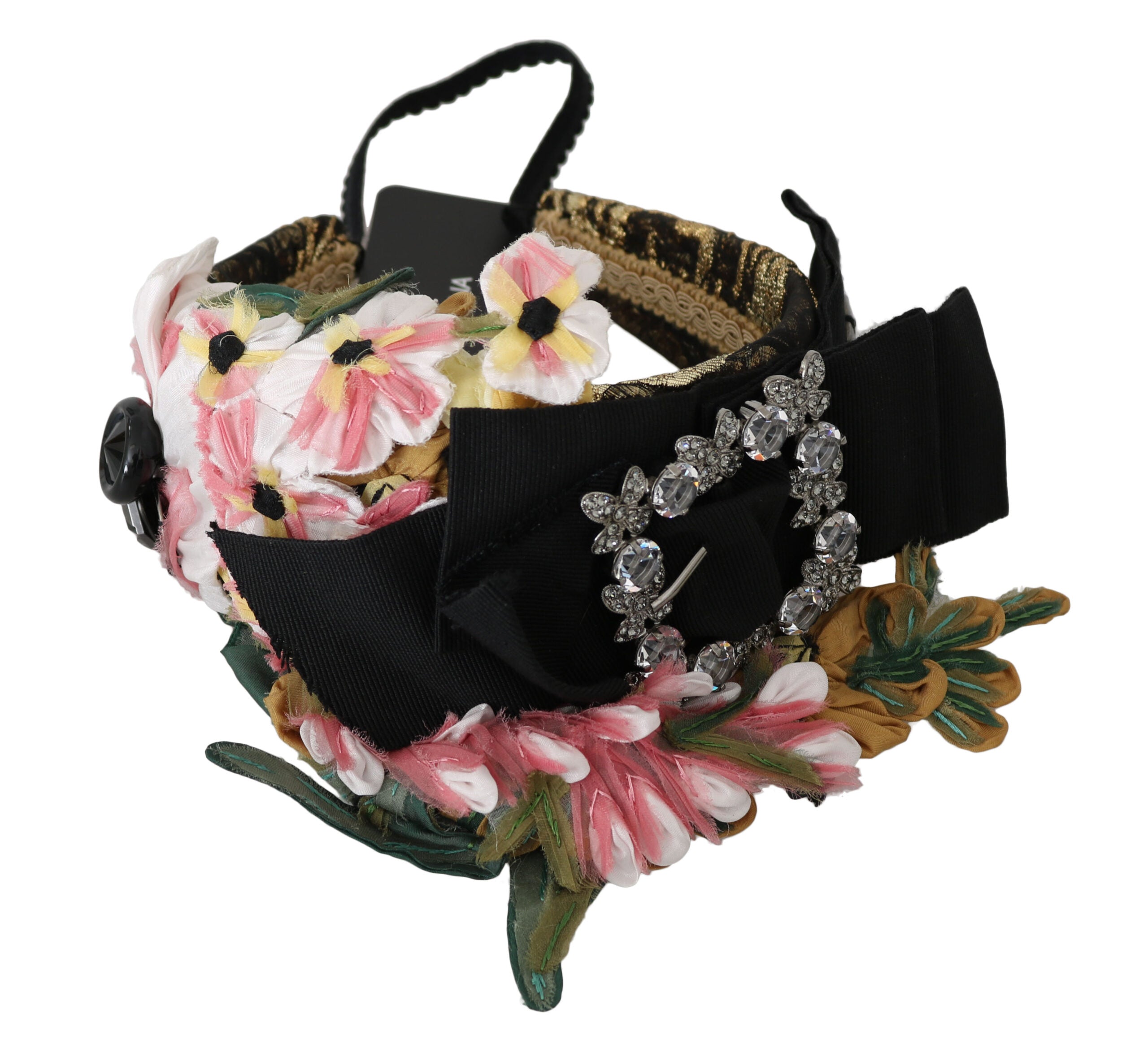 Dolce & Gabbana  Multicolor Floral Headband with Rhinestones and Crystals