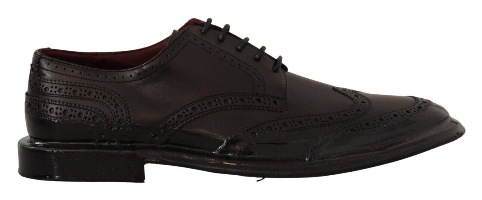 Dolce & Gabbana  Mens Black Leather Brogue Oxford Shoes