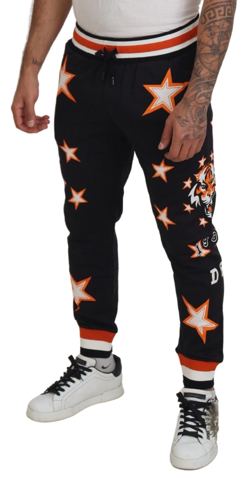 Dolce & Gabbana  Men's Star Print Joggers Black