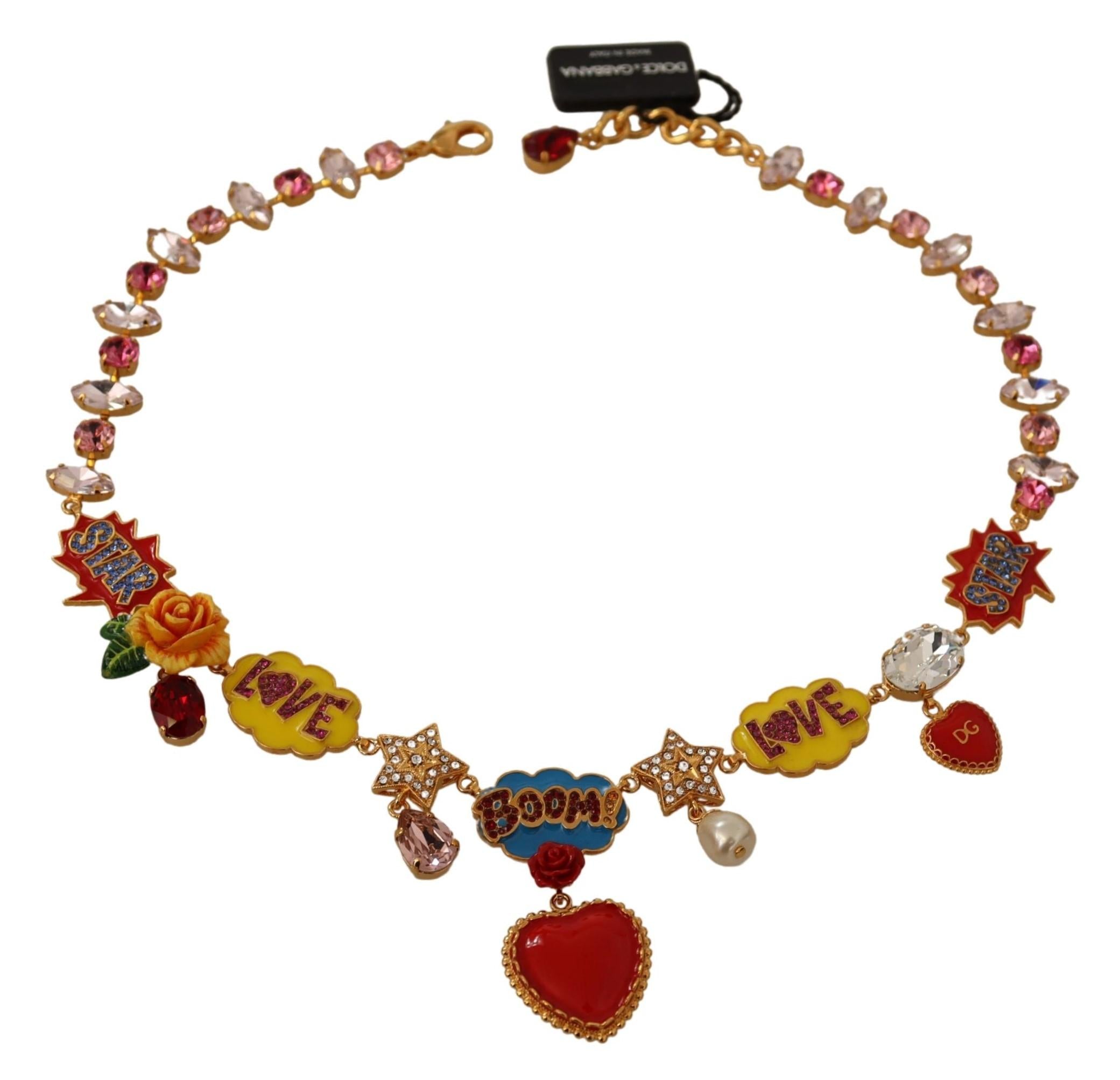 Dolce & Gabbana  Multicolor Crystal & Enamel Necklace