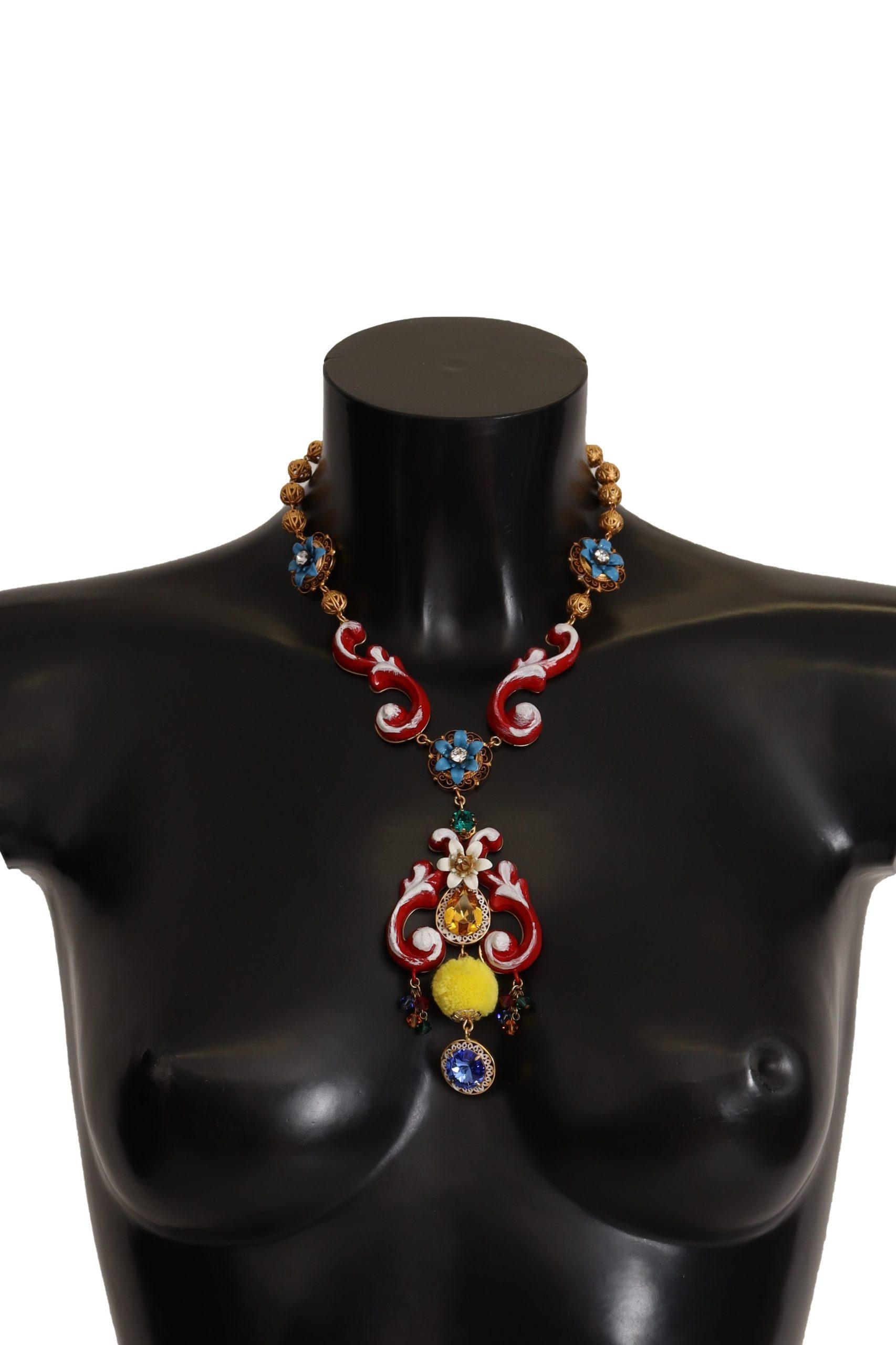 Dolce & Gabbana  Multicolor Enamel Resin Statement Necklace