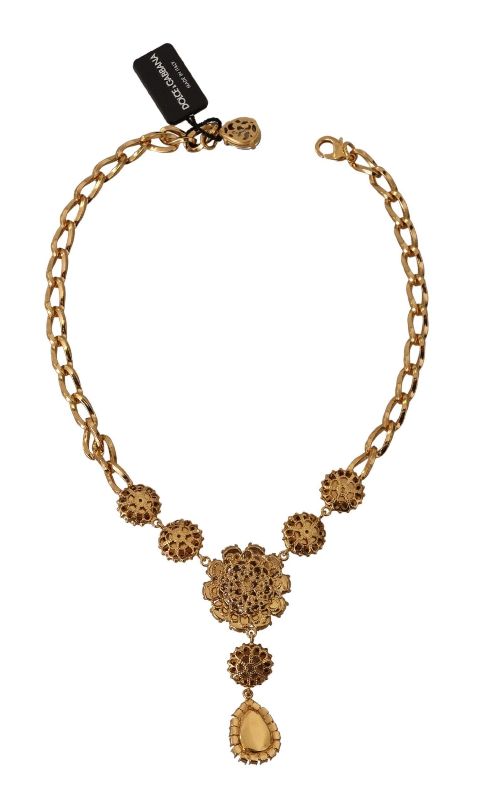 Dolce & Gabbana  Floral Necklace Gold