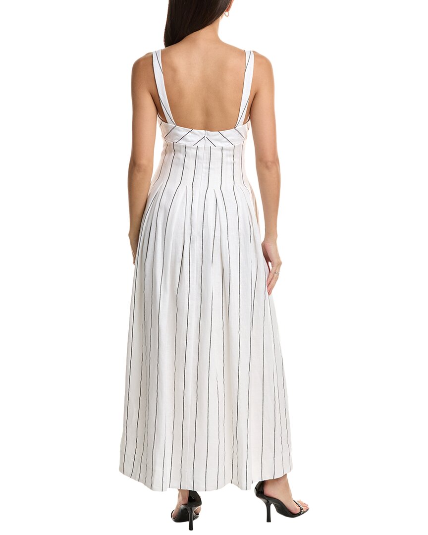 Nicholas Selene Seamed Linen-Blend Maxi Dress