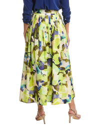 Nicholas Amabelle Pintuck Linen Midi Skirt2