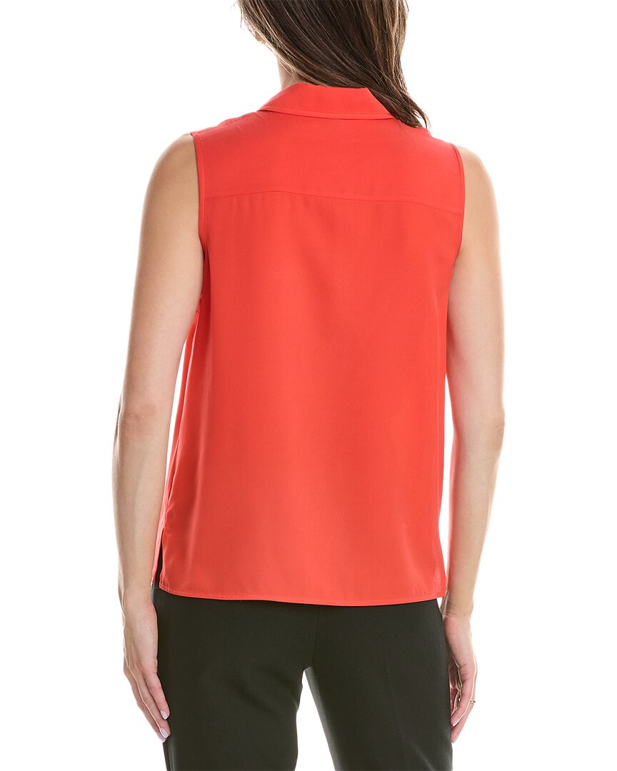 Lafayette 148 New York Sleeveless Button Front Silk Blouse