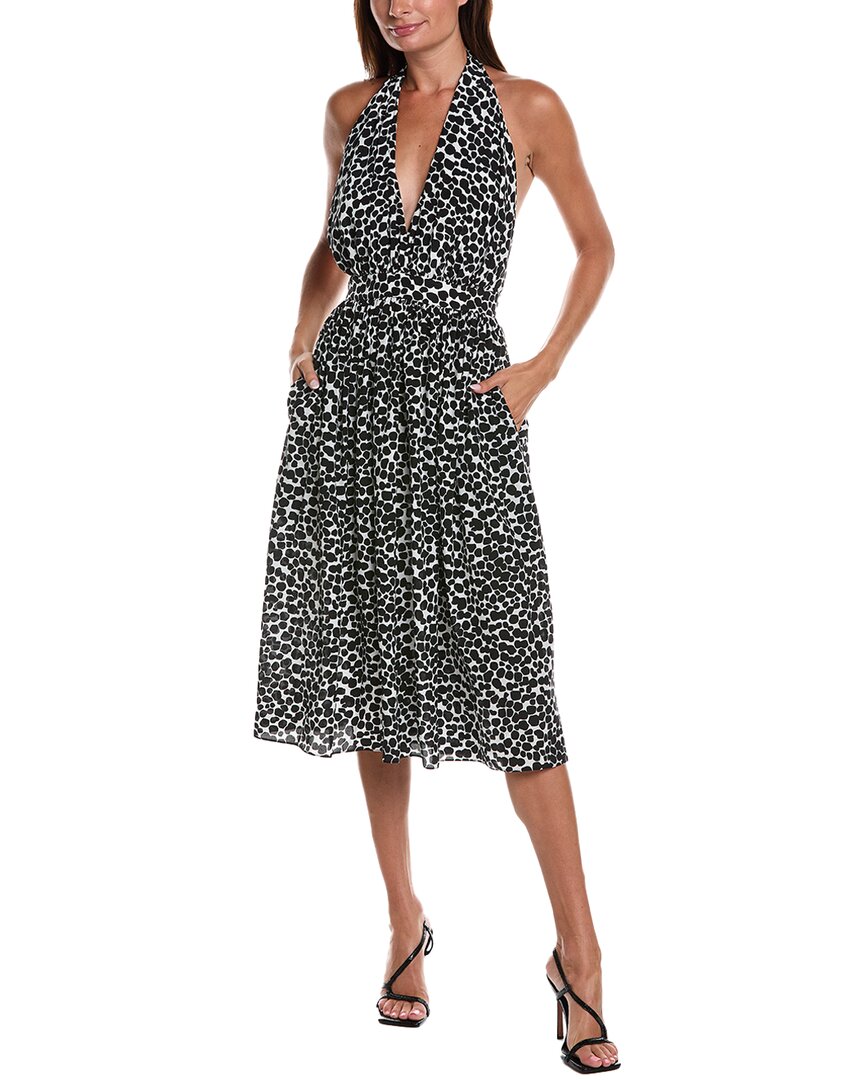 Michael Kors Collection Cheetah Silk Halter Dress