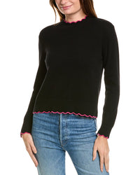 Forte Cashmere Scallop Edge Boxy Cashmere Sweater1