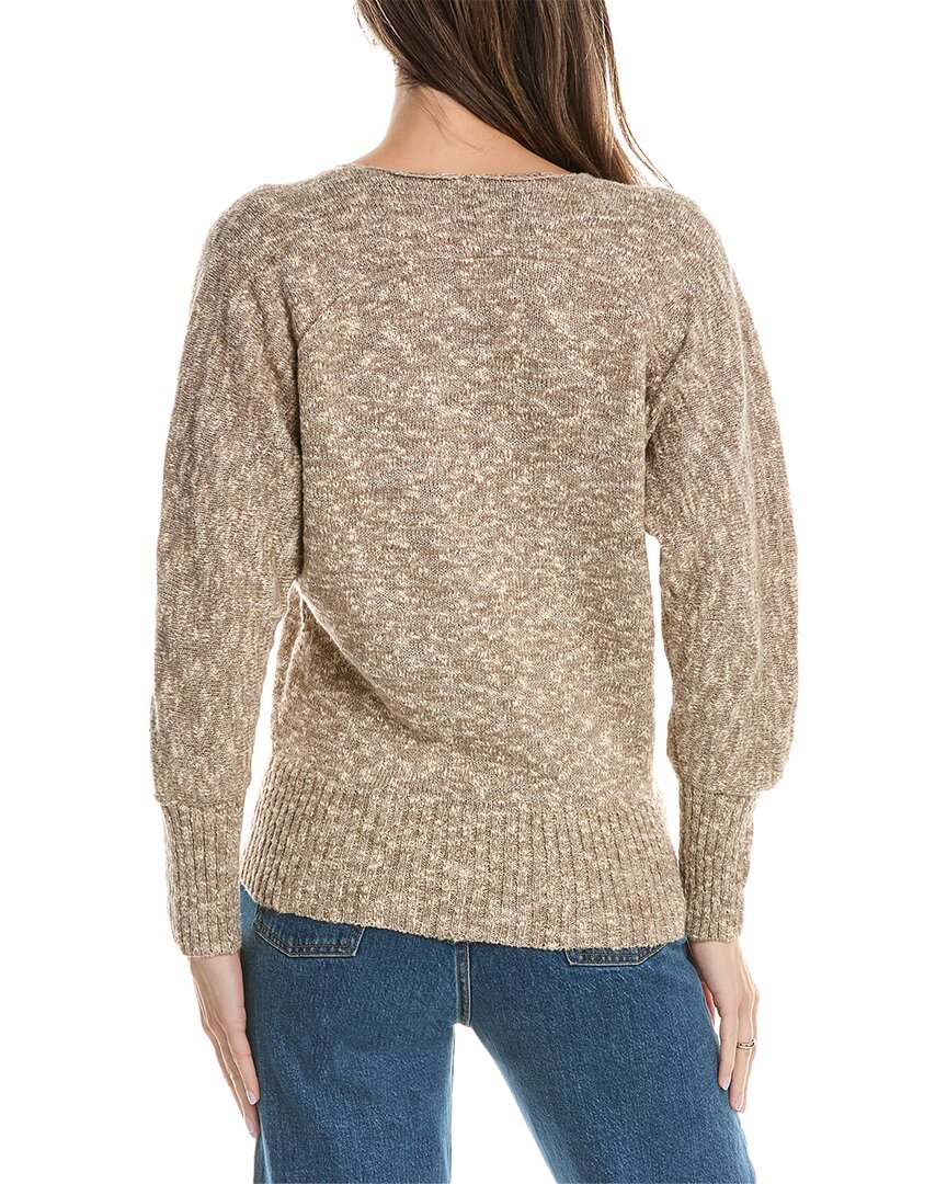 Lafayette 148 New York Wide V Neck Linen Dolman Sweater