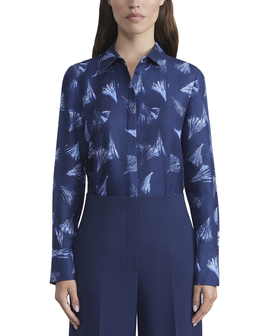 Lafayette 148 New York Scottie Silk Blouse