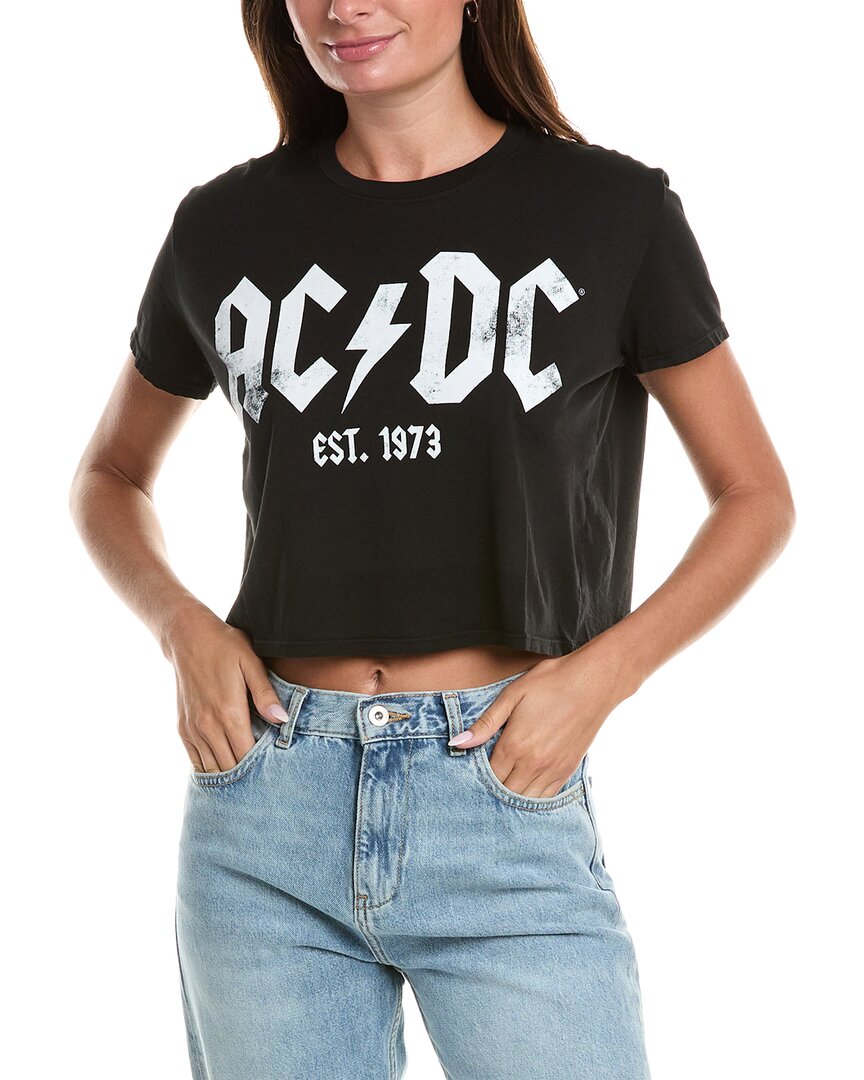 Recycled Karma Ac/Dc Cropped T-Shirt