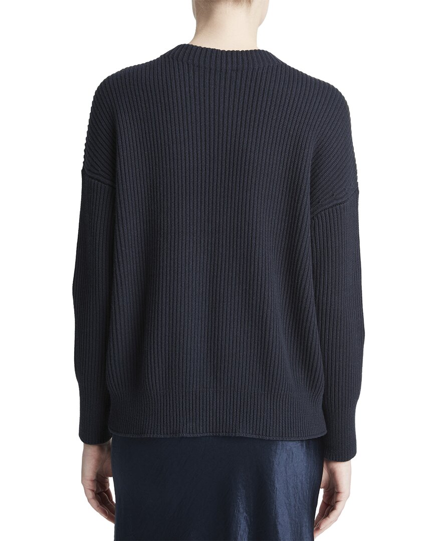 Vince Ribbed Funnel Neck Cashmere-Blend Top