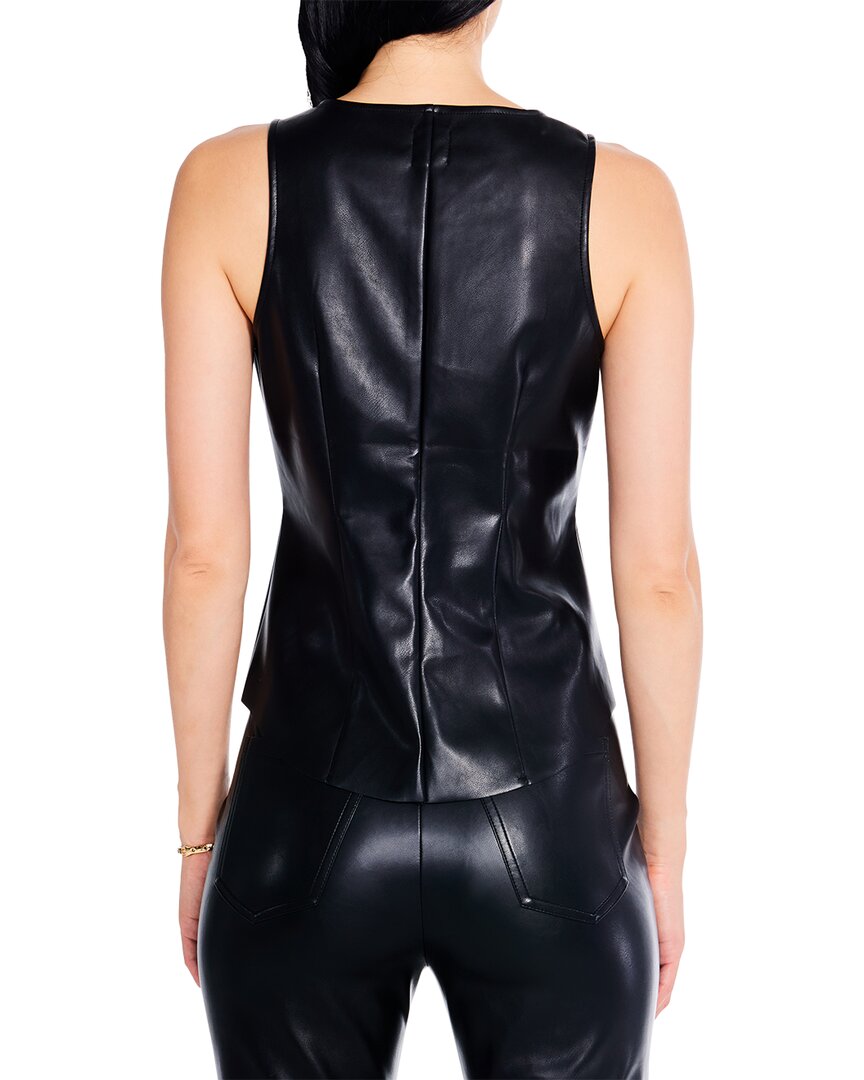 Nic+Zoe Faux Leather Twist Front Tank