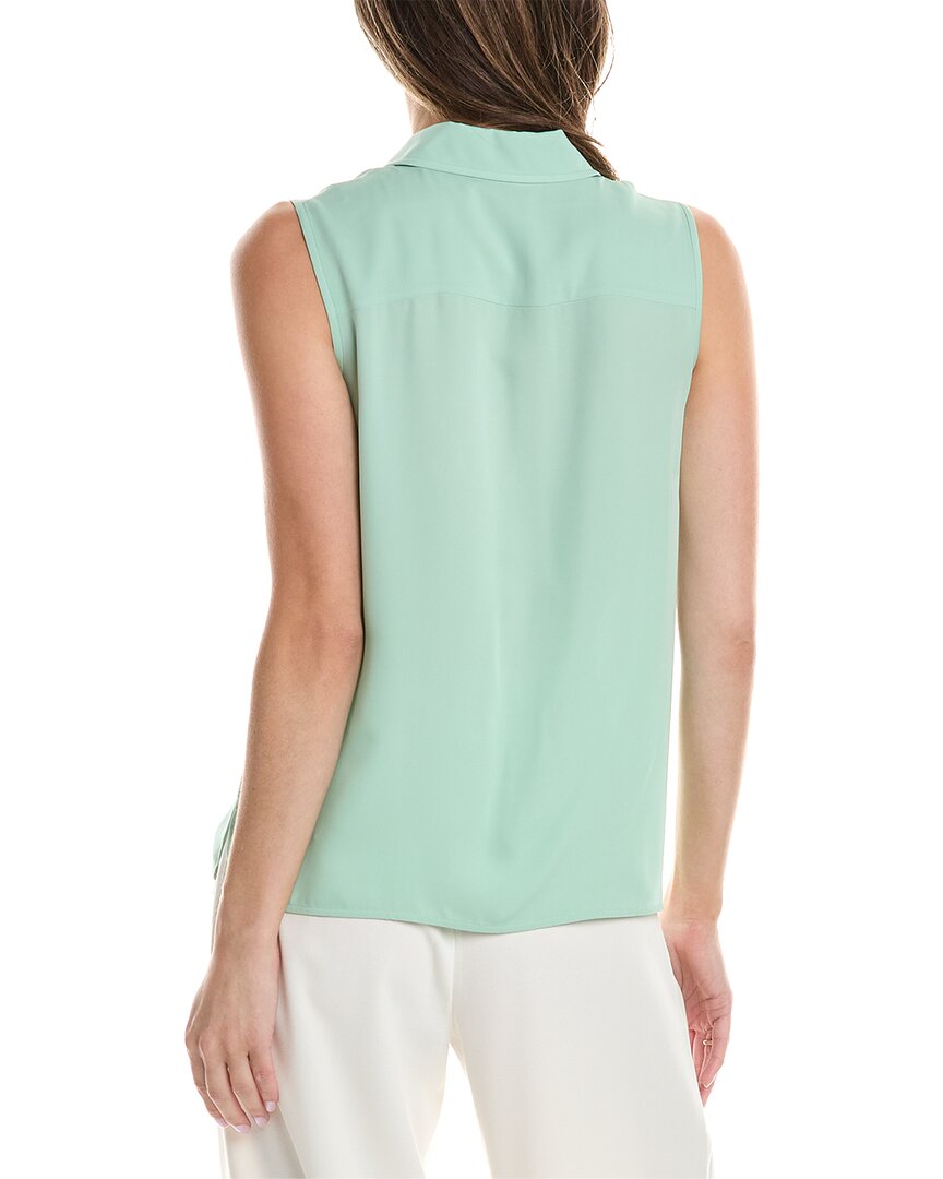 Lafayette 148 New York Sleeveless Button Front Silk Blouse