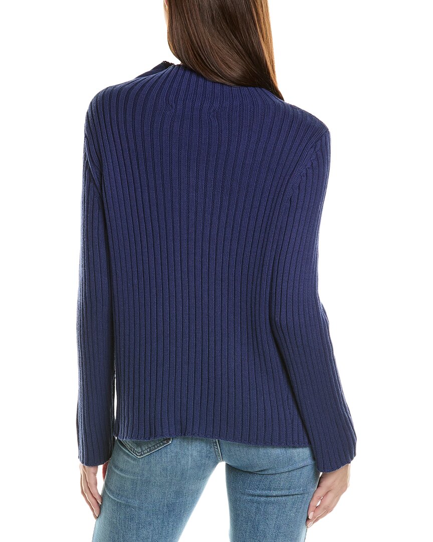 Hannah Rose Chunky Rib Funnel Neck Cashmere-Blend Sweater