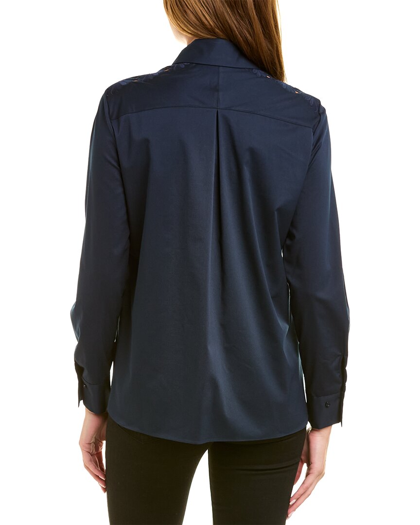 Elie Tahari Embroidered Shoulder Shirt