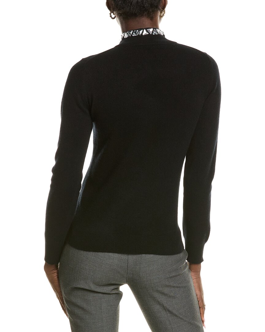 Sofiacashmere Stone Trim Turtleneck Cashmere Sweater