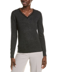 Sofiacashmere Lace Trim Cashmere Sweater1