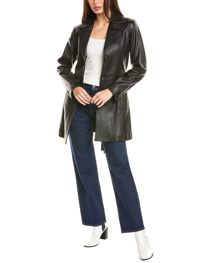 Tahari Nicole Leather Coat