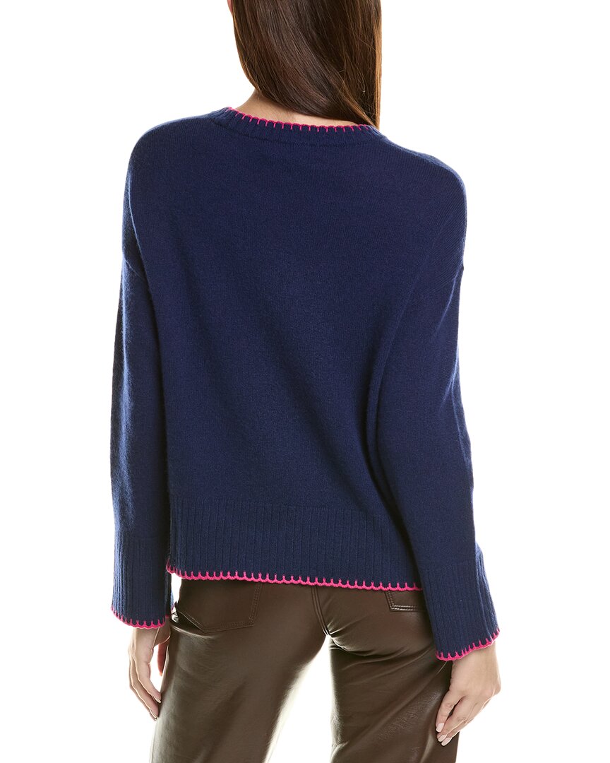 Hannah Rose Whipstitch Trim Cashmere Sweater