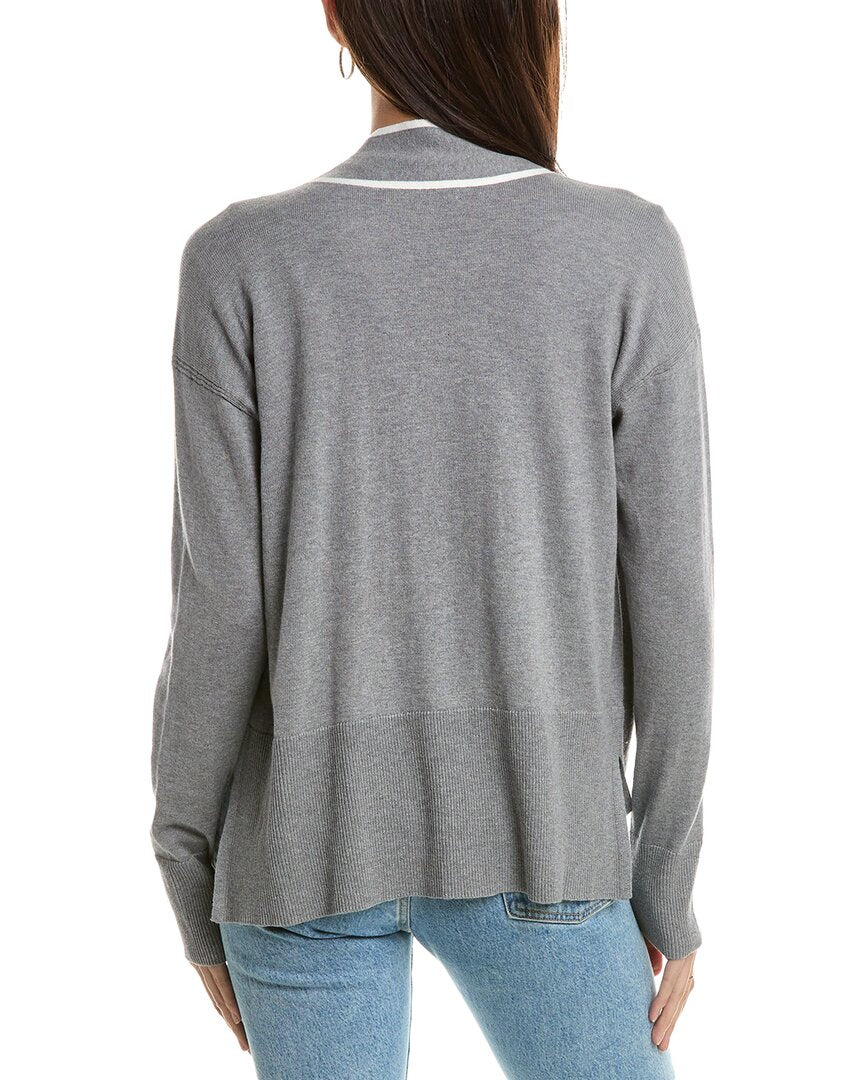 Hannah Rose Tipped High-Low Cashmere-Blend Sweater