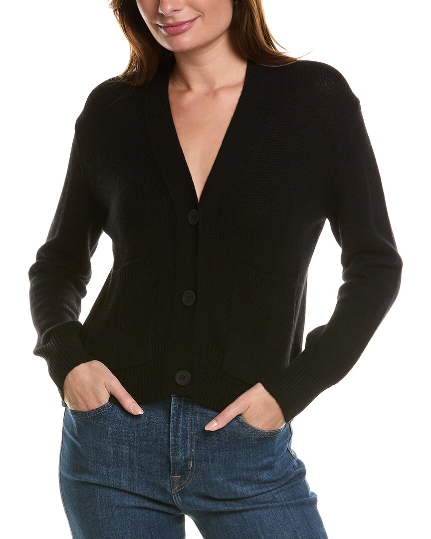 Forte Cashmere Pocket V-Neck Wool & Cashmere-Blend Cardigan1