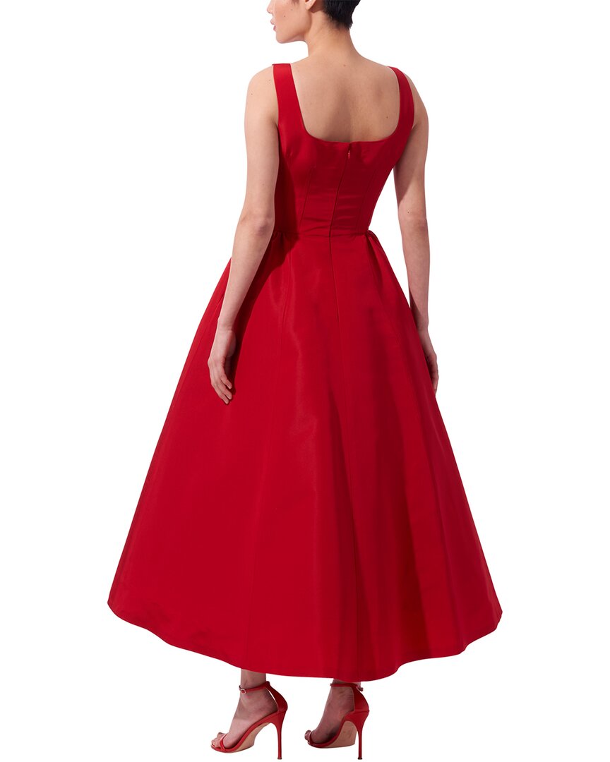 Carolina Herrera Wide Strap Full Silk Midi Dress