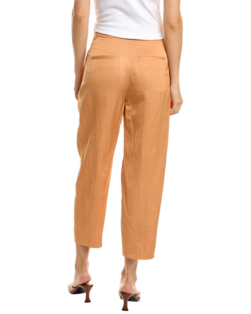 Vince Pleated Linen-Blend Tapered Pant