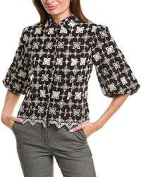 Gracia Floral Embroidered Puff Sleeve Top1