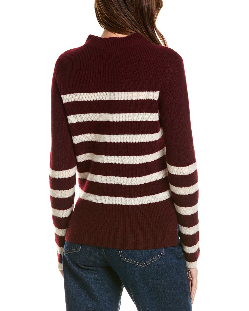 Forte Cashmere Stripe Funnel Neck Cashmere Sweater