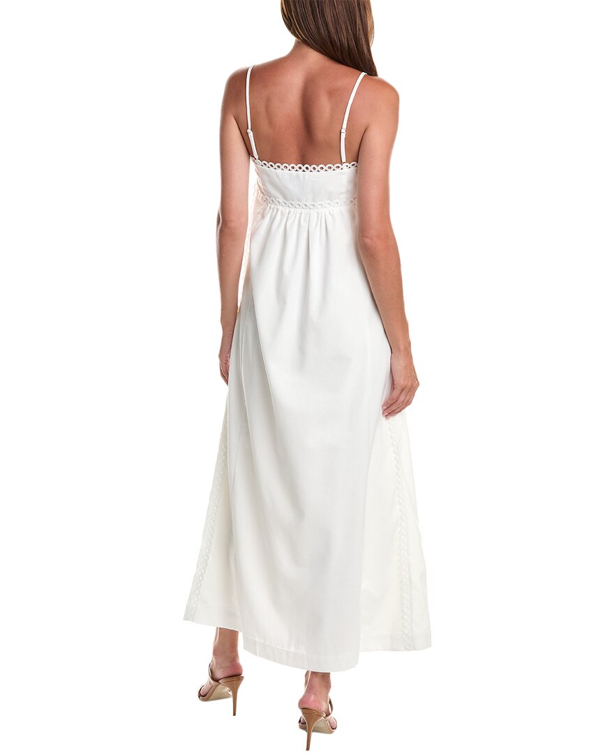 Gracia Crochet Trim Linen-Blend Maxi Dress