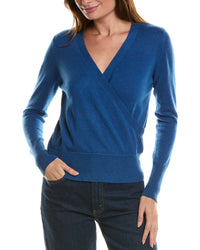 Forte Cashmere Rib Surplice Cashmere Pullover1