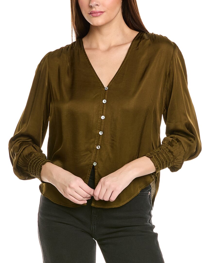 Bella Dahl Smocked Cuff Button Down Shirt