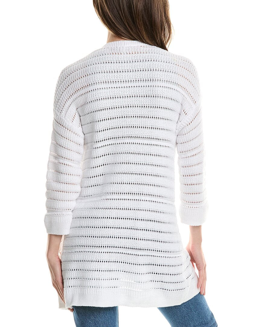 Forte Cashmere Texture Stripe Cardigan