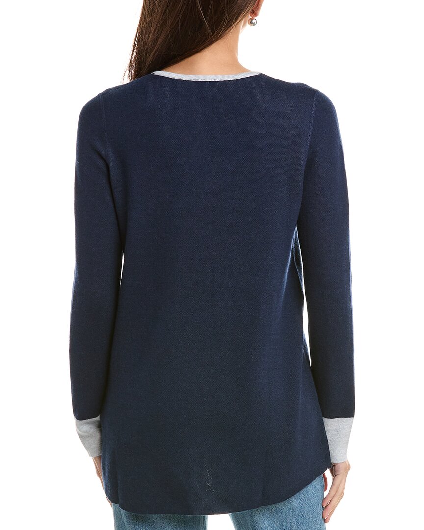 Forte Cashmere Reversible High-Low V-Neck Cashmere-Blend Sweater