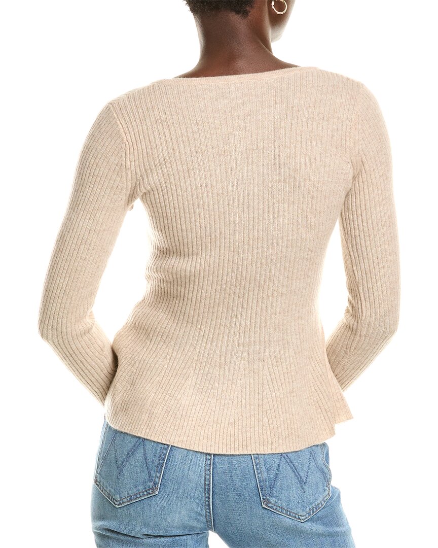 Sofiacashmere Peplum Rib Scoop Neck Cashmere Sweater