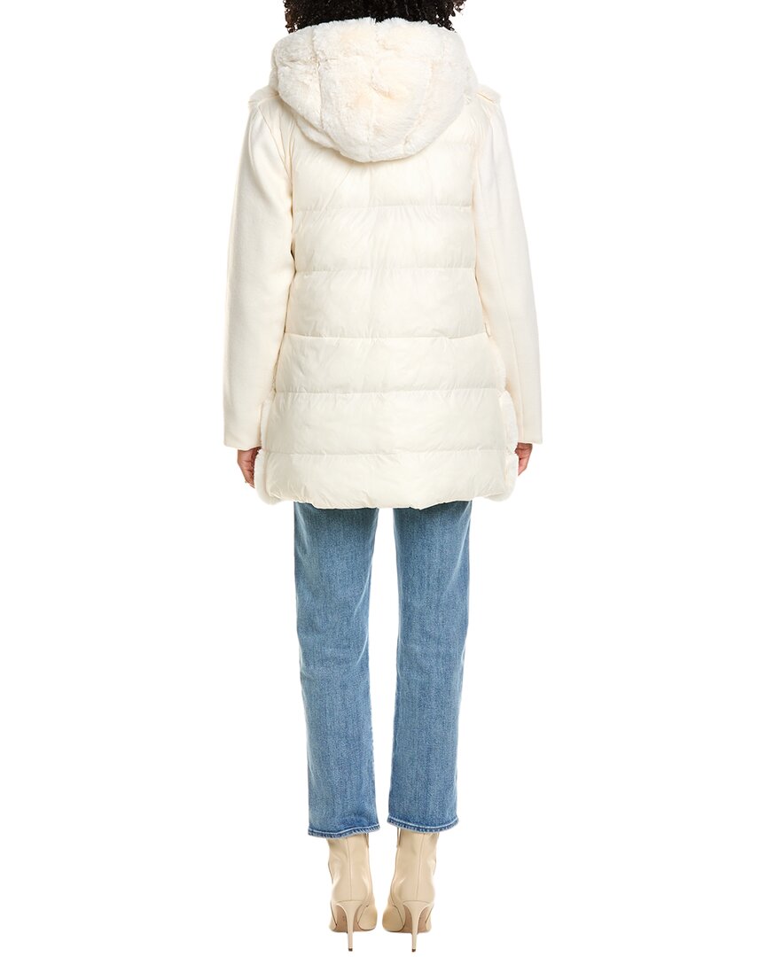 Sam Edelman Mixed Media Wool-Blend Puffer Coat