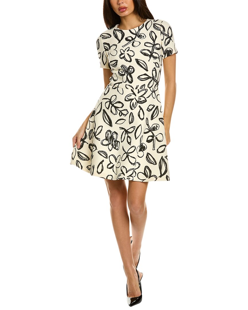 Oscar De La Renta Scribble Wool-Blend Dress