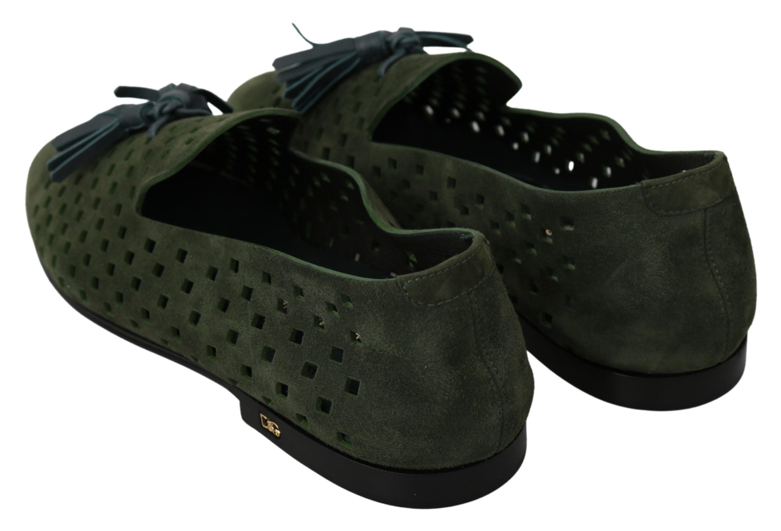 Dolce & Gabbana Elegant Green Suede Loafers for Men's Men