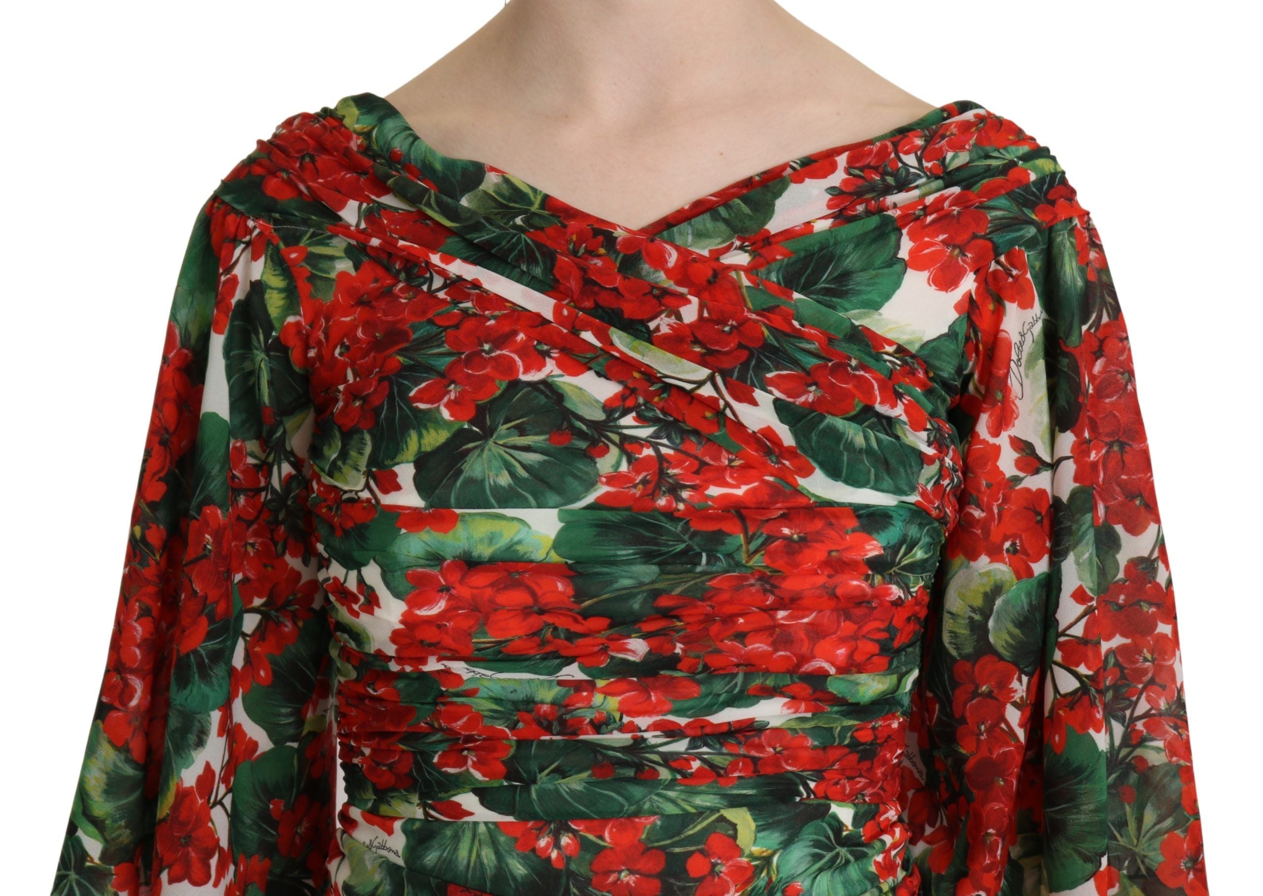 Dolce & Gabbana Enchanting Floral Midi Sheath Women's Dress