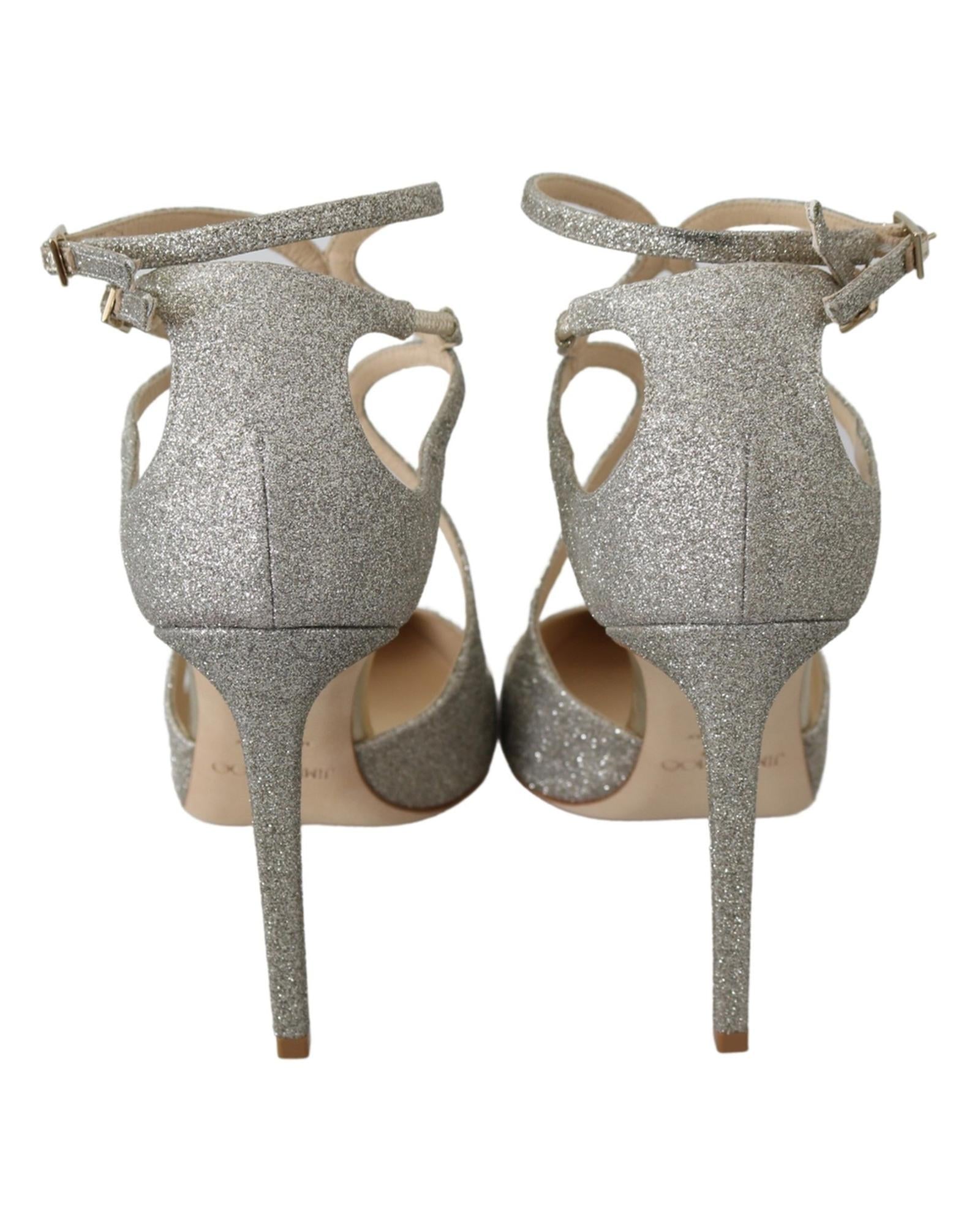 Jimmy Choo  Love 100 Glitter Pumps - Silver