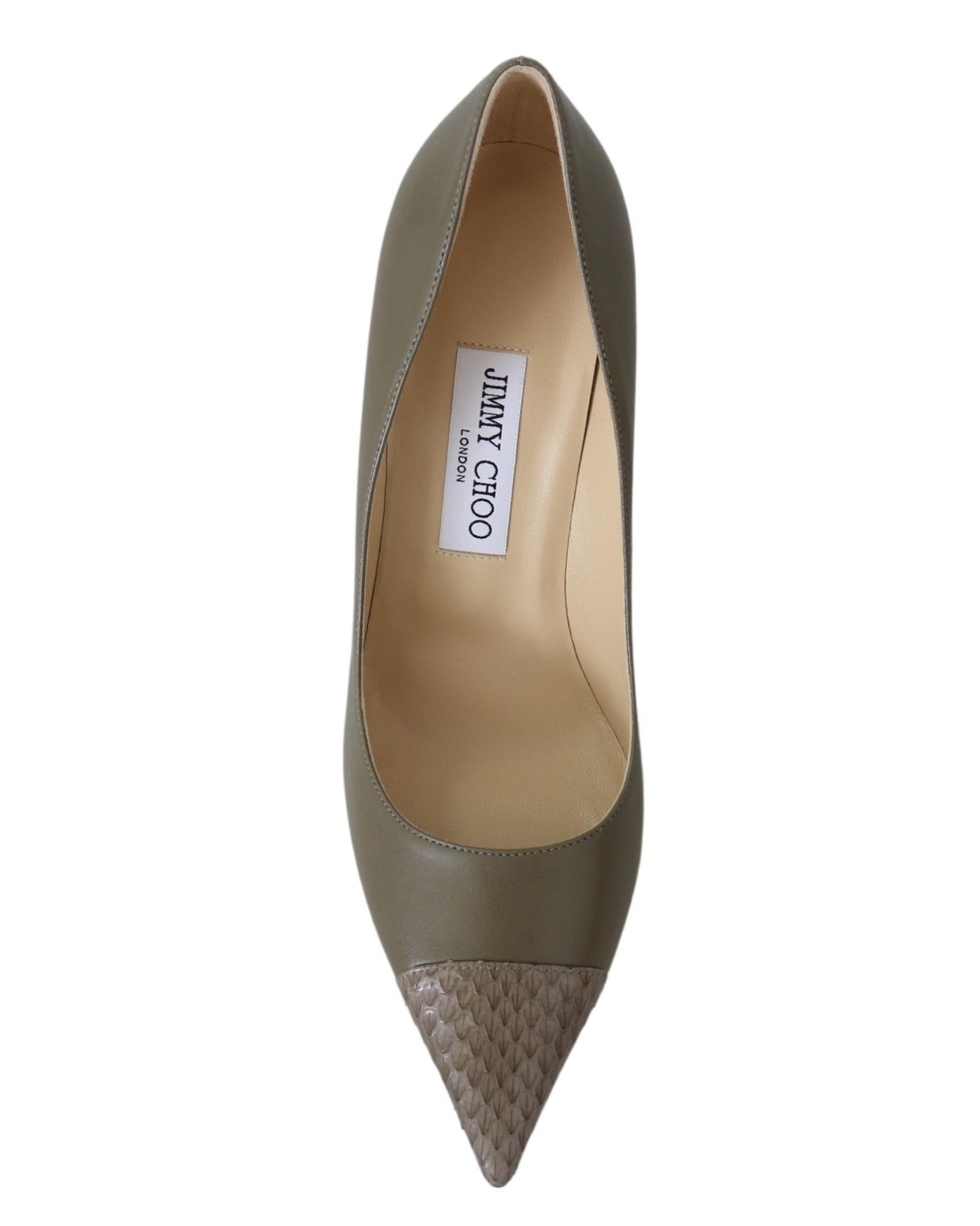 Jimmy Choo  Lance 100 Leather Pumps Grey