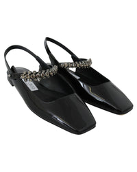 Jimmy Choo Patent Leather Flat Shoes with Crystal Strap9