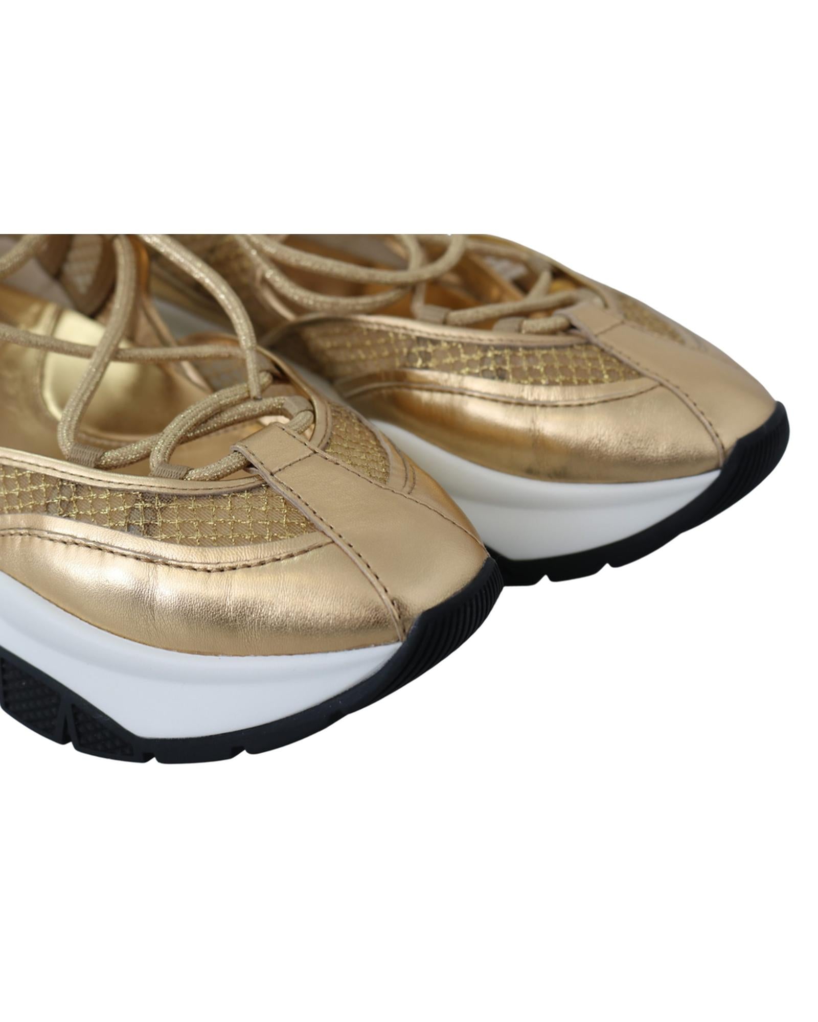 Jimmy Choo  Diamond Gold Leather Sneakers