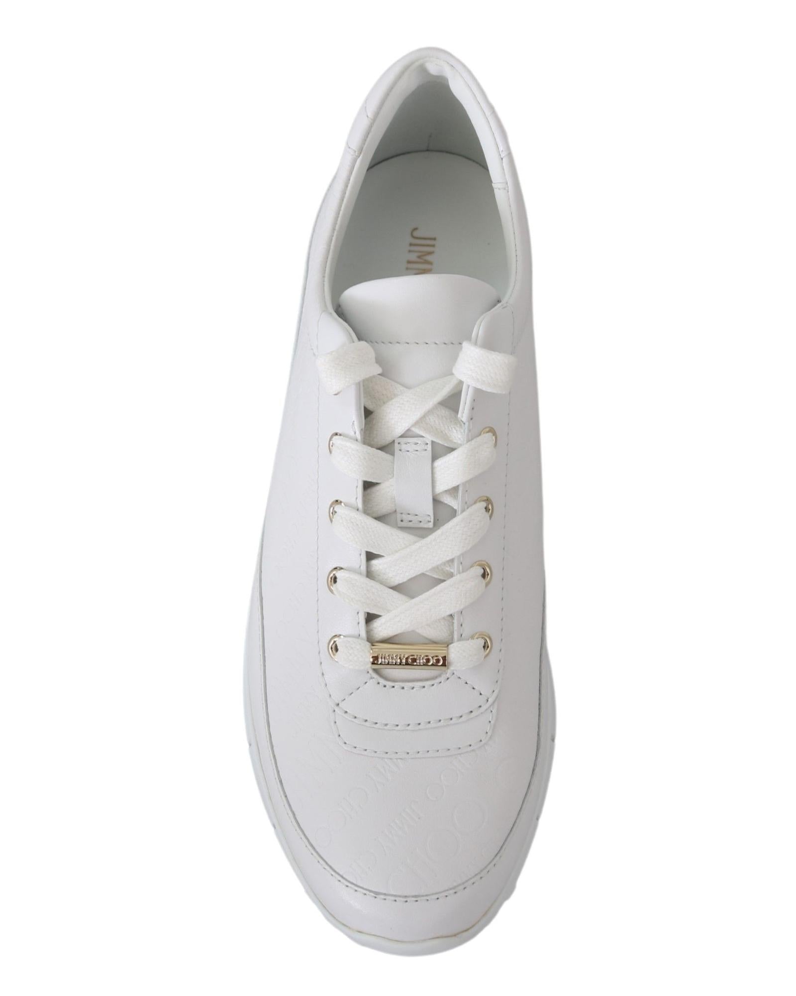 Jimmy Choo Embossed Logo Leather Sneakers24