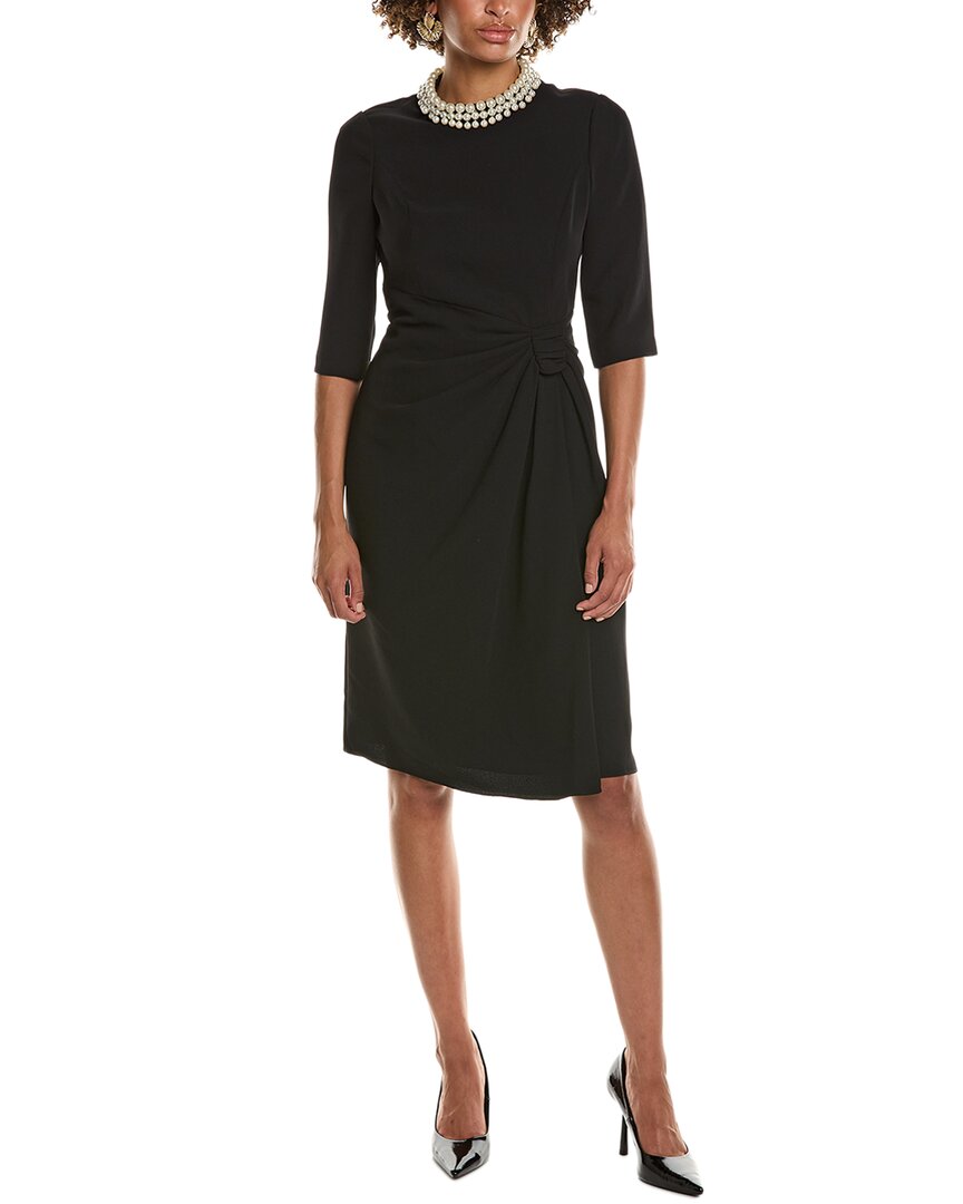 Teri Jon By Rickie Freeman Stretch Crepe Pearl Midi Dress1