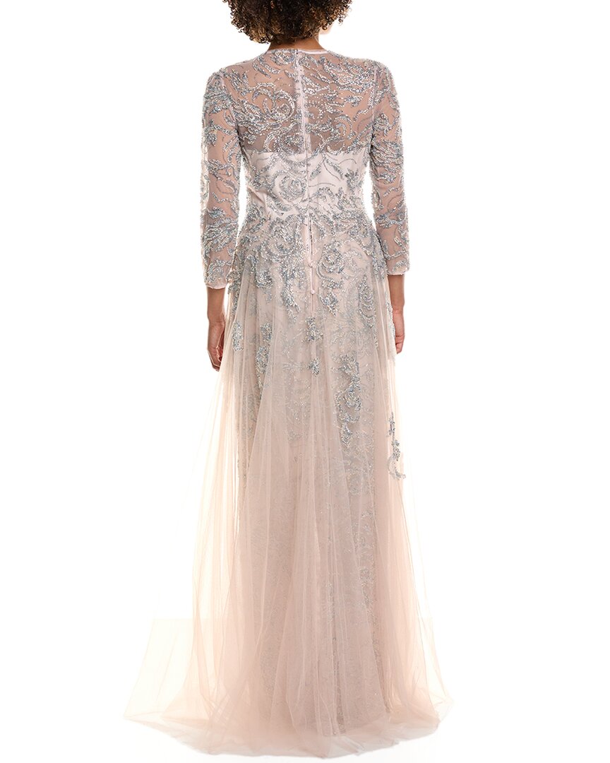 Teri Jon By Rickie Freeman Beaded Tulle Gown